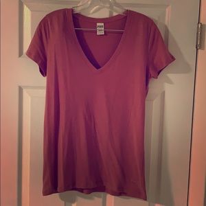 PINK Mauve v neck tee